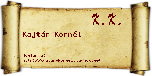 Kajtár Kornél névjegykártya